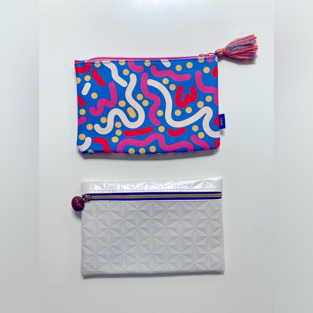 Ipsy Cosmetic Bags Set of 2 Make-Up Bags Zipper Pouches Night and Day NWOTS